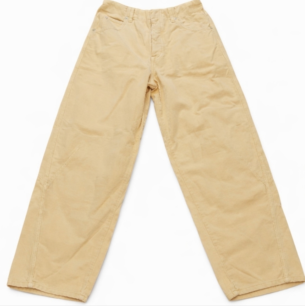 We The Free Yellow Martha Slouchy Corduroy Midrise Pants Size 26 NWOT